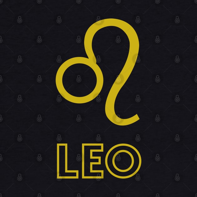 Astrology Leo Sign Symbol Gold by NataliePaskell